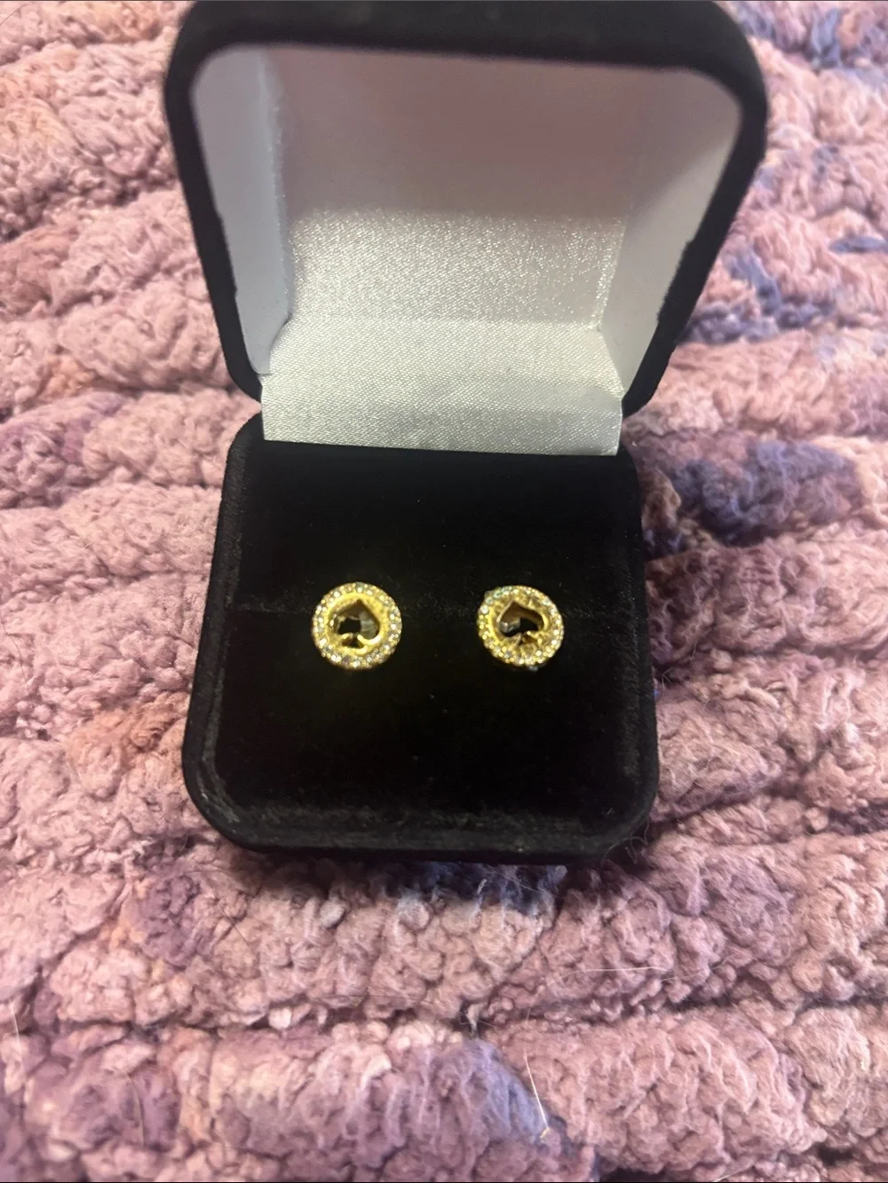 kate spade Gold Heart Halo Stud Earrings